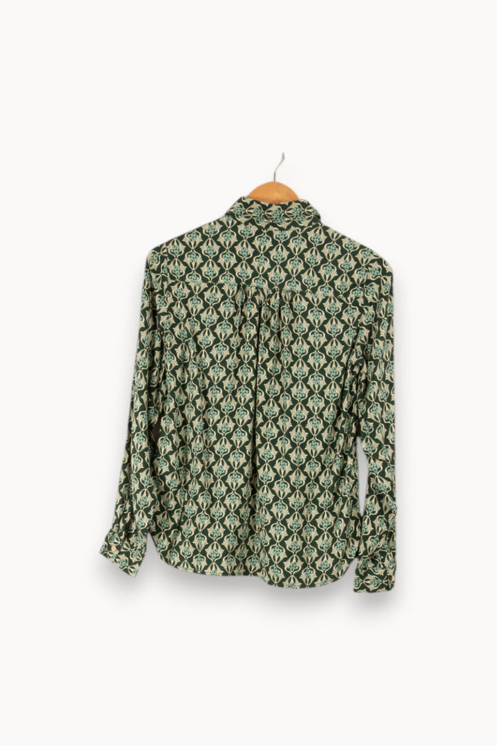 Blouse verte à motifs - Taille XS/34