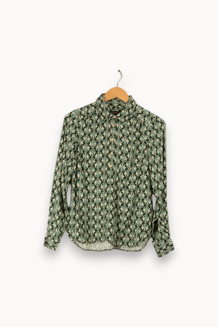 Blouse verte à motifs - Taille XS/34