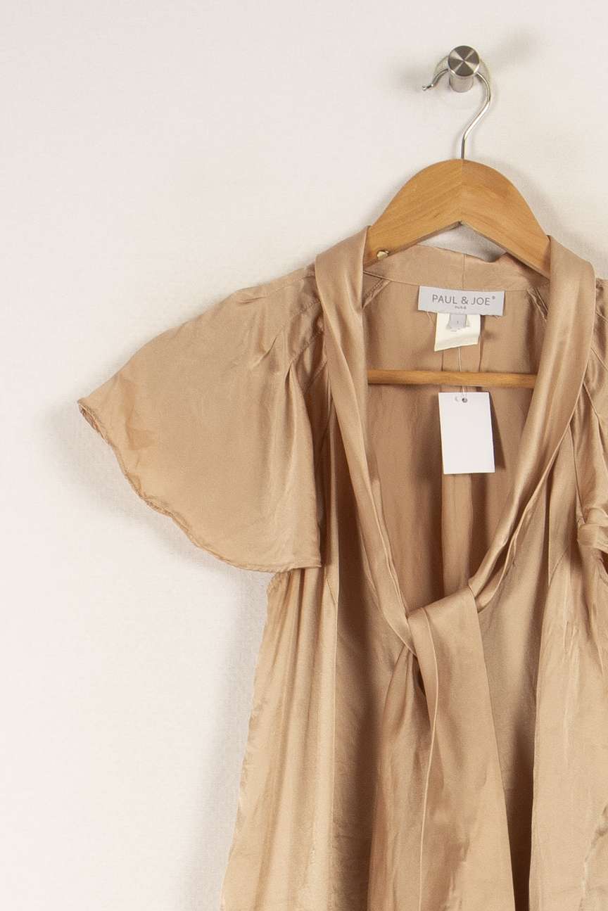 Blouse beige satinée - Taille S/36