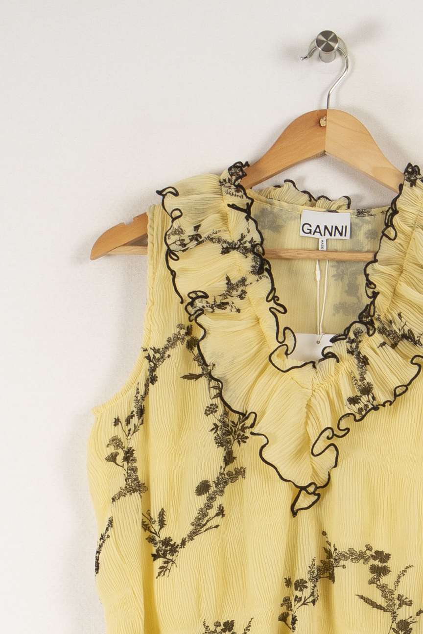 Top jaune à motifs - Taille XS/34
