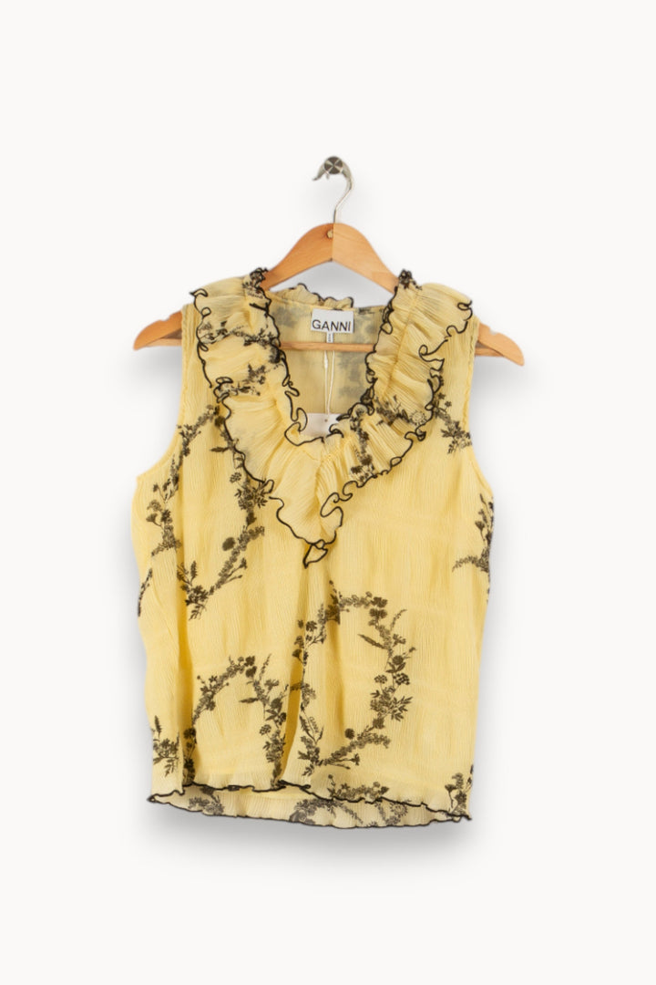 Top jaune à motifs - Taille XS/34
