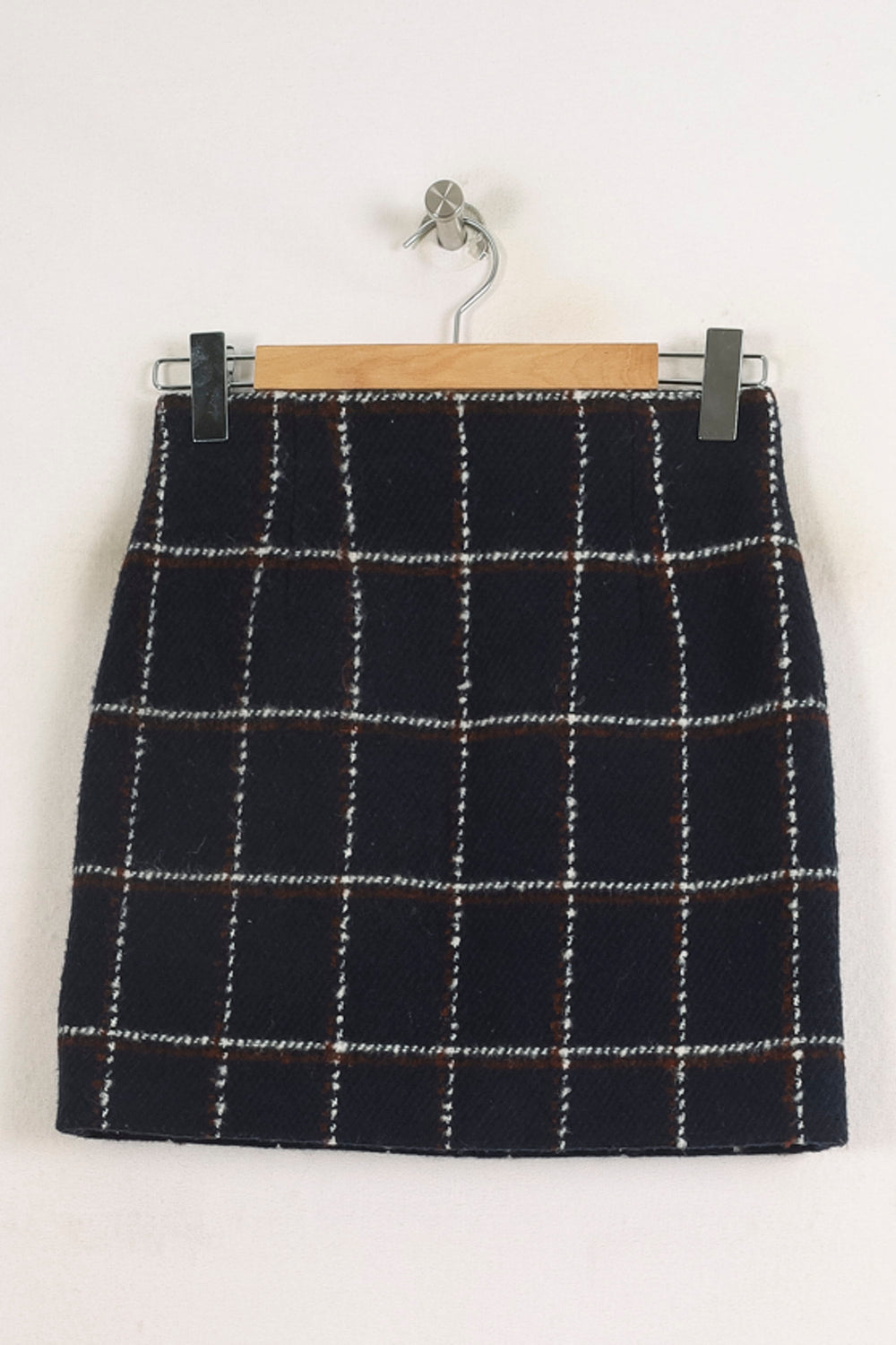Jupe Courte Bleue à Carreaux Blancs - Taille XS/34 de la marque Comptoir des Cotonniers | PARAD26463 - Vendu par Paradigme - Image 2