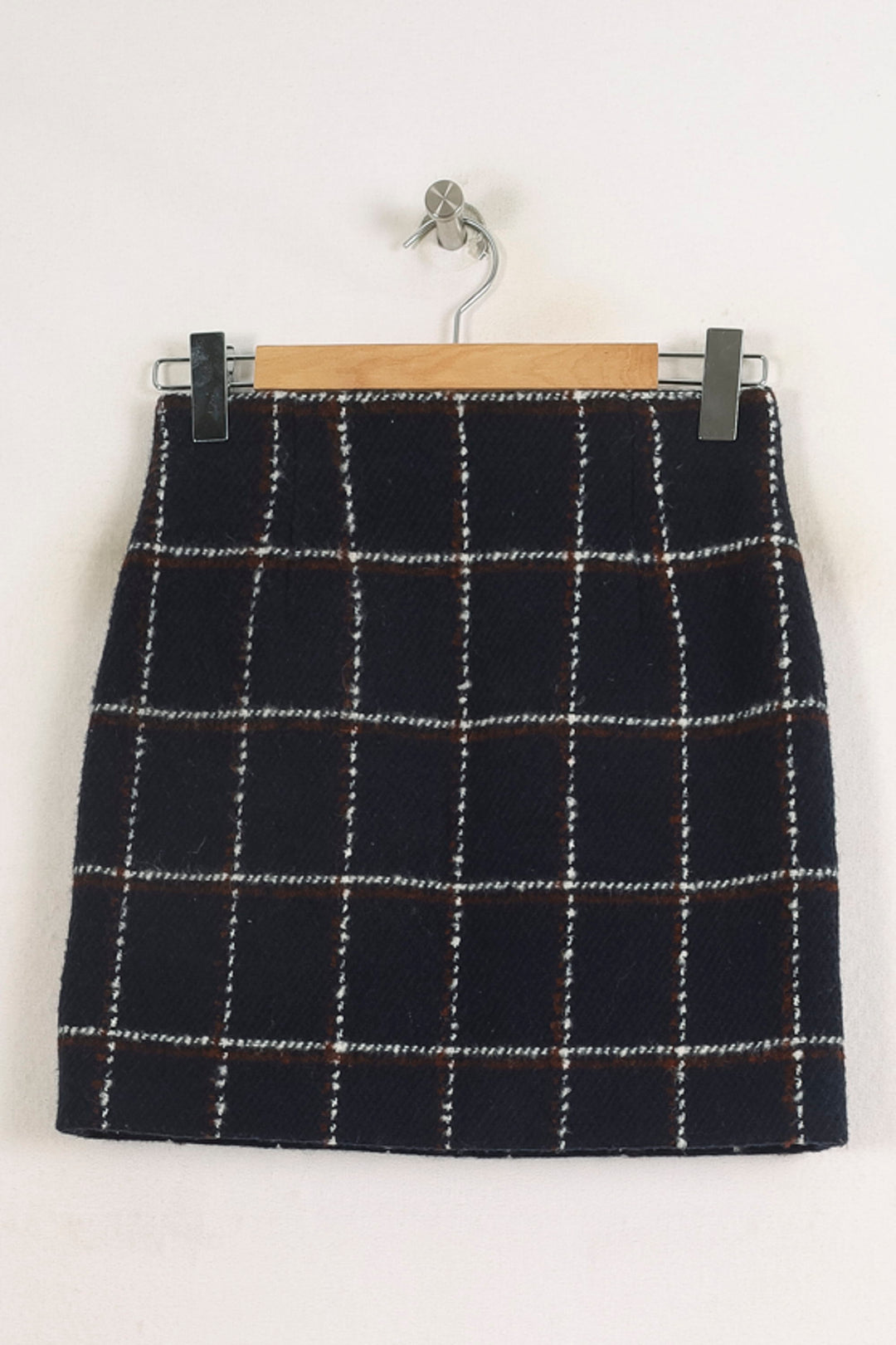 Jupe Courte Bleue à Carreaux Blancs - Taille XS/34 de la marque Comptoir des Cotonniers | PARAD26463 - Vendu par Paradigme - Image 2
