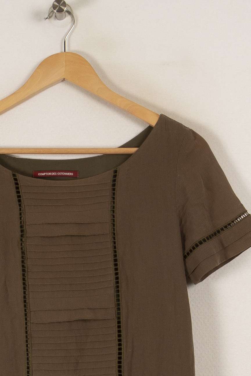 Robe Verte de la marque Comptoir des Cotonniers | PARAD26821 - Vendu par Paradigme - Image 2