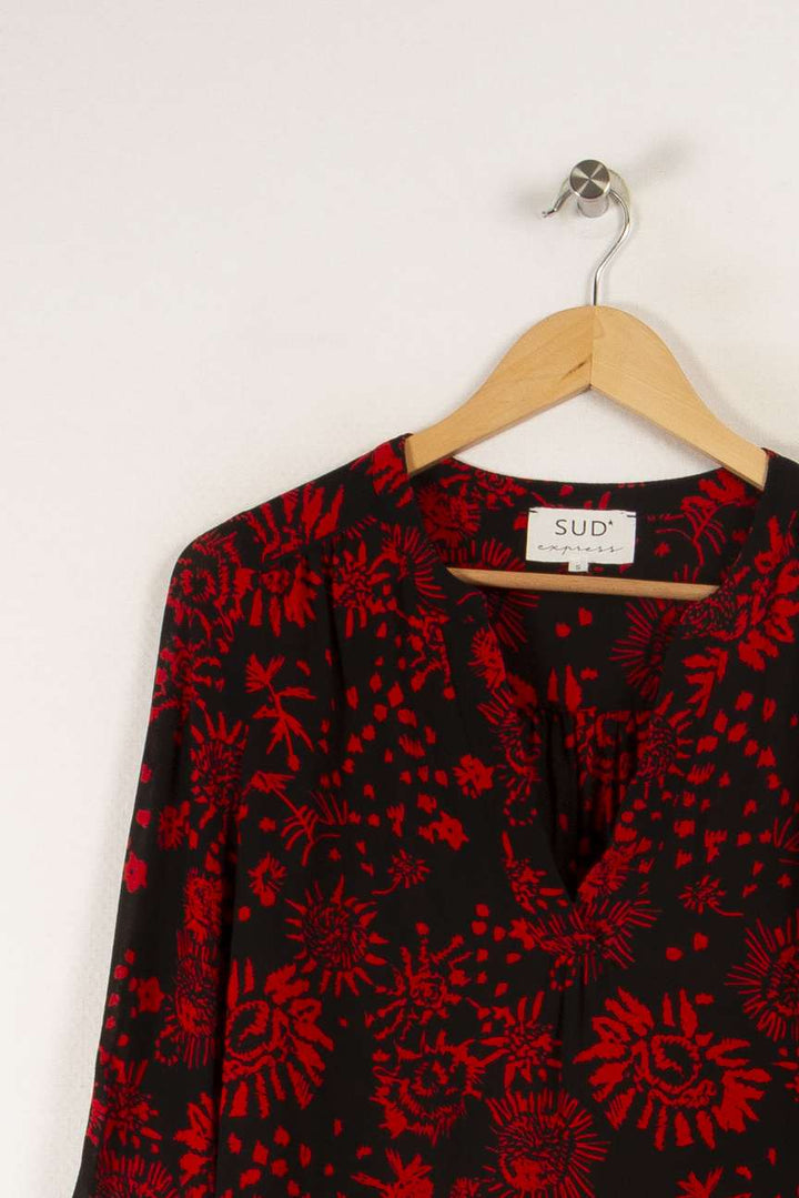 Blouse noire et rouge - Taille S/36