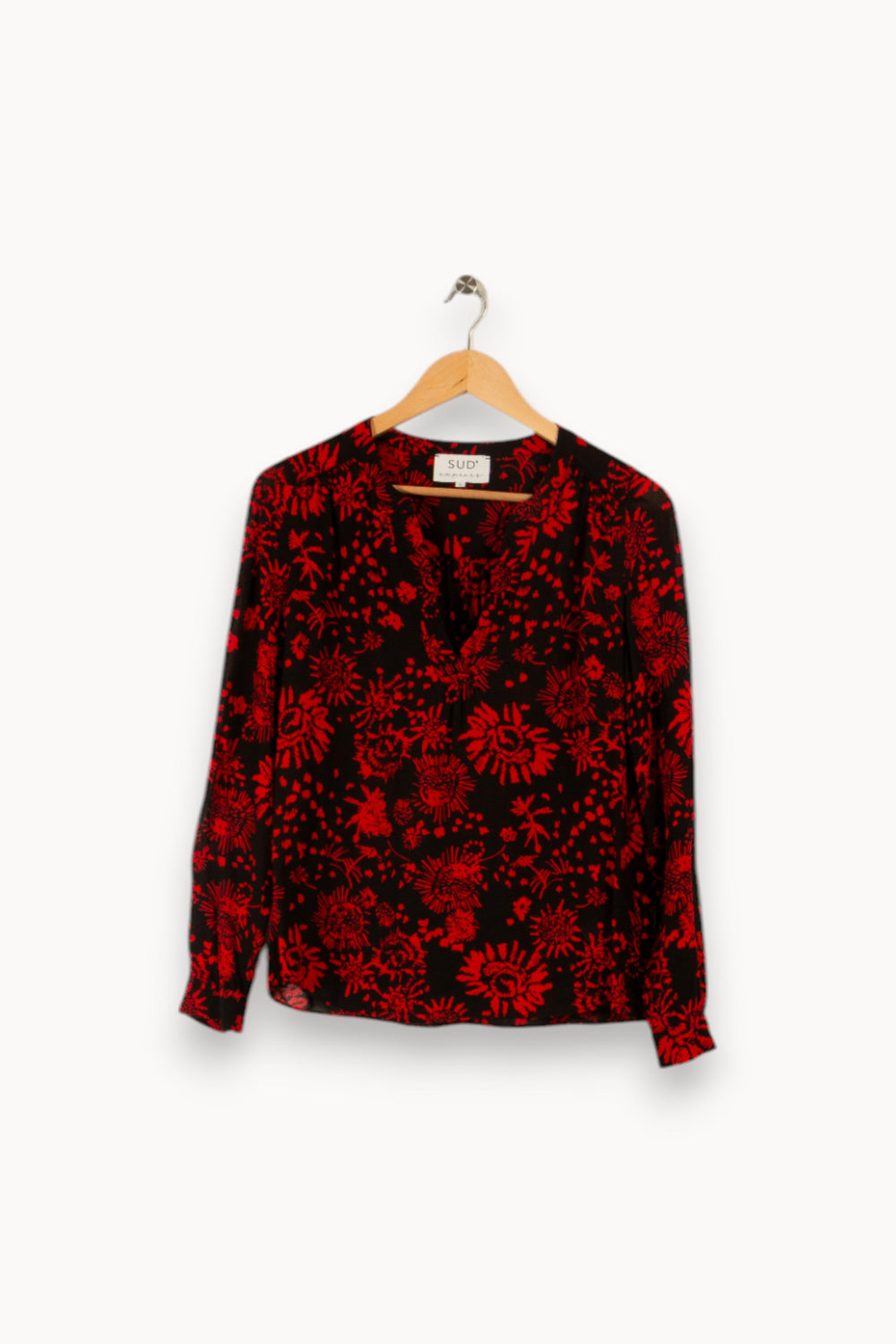 Blouse noire et rouge - Taille S/36
