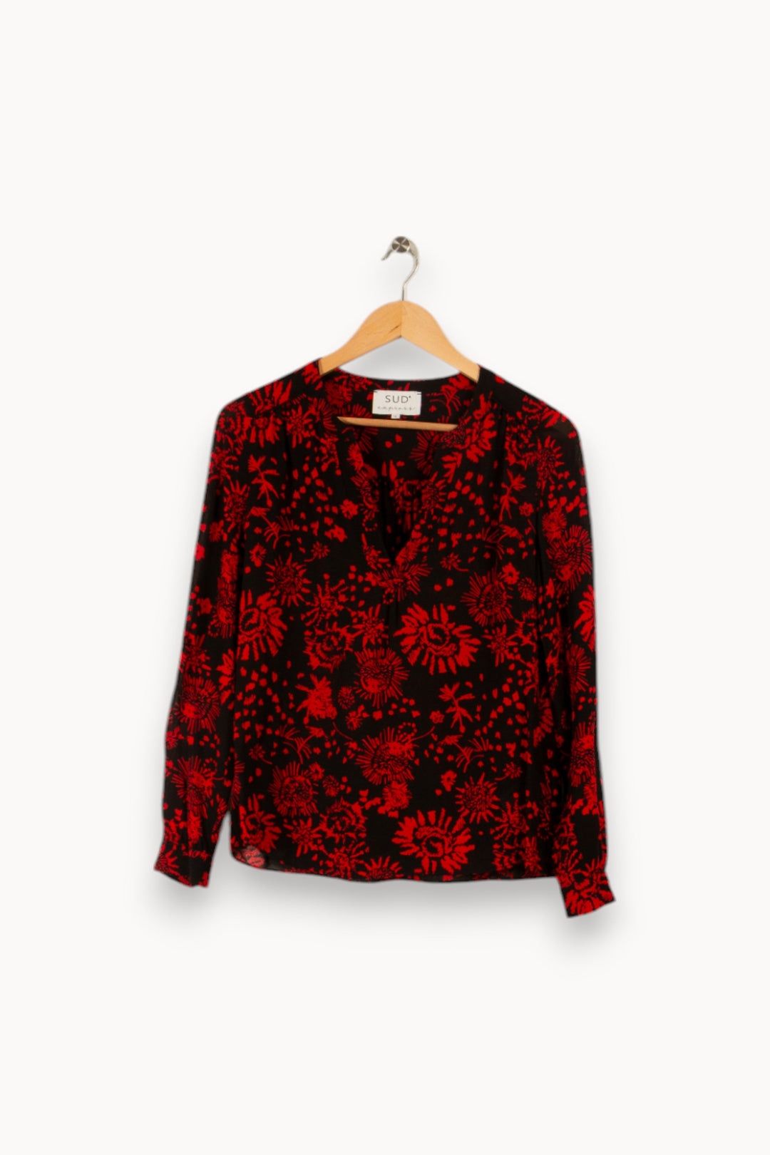 Blouse noire et rouge - Taille S/36