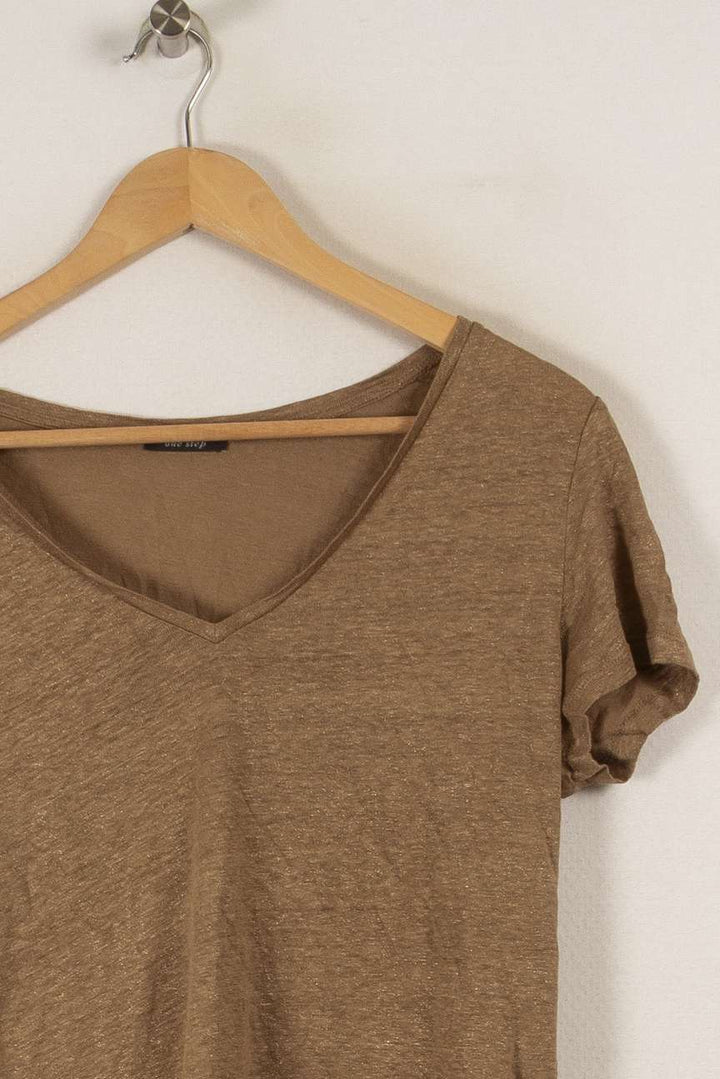 Tee-shirt Marron de la marque One Step | PARAD26832 - Vendu par Paradigme - Image 2