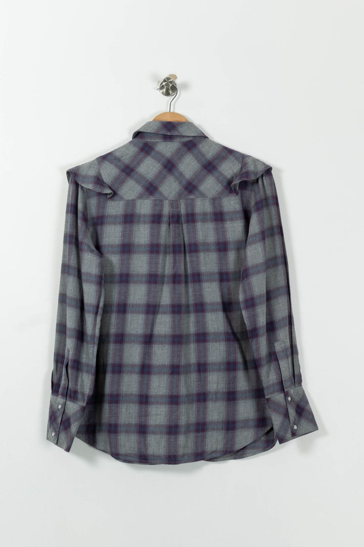 Chemise Grise et Violette - Taille M/38 de la marque Bérénice | PARAD26895 - Vendu par Paradigme - Image 4