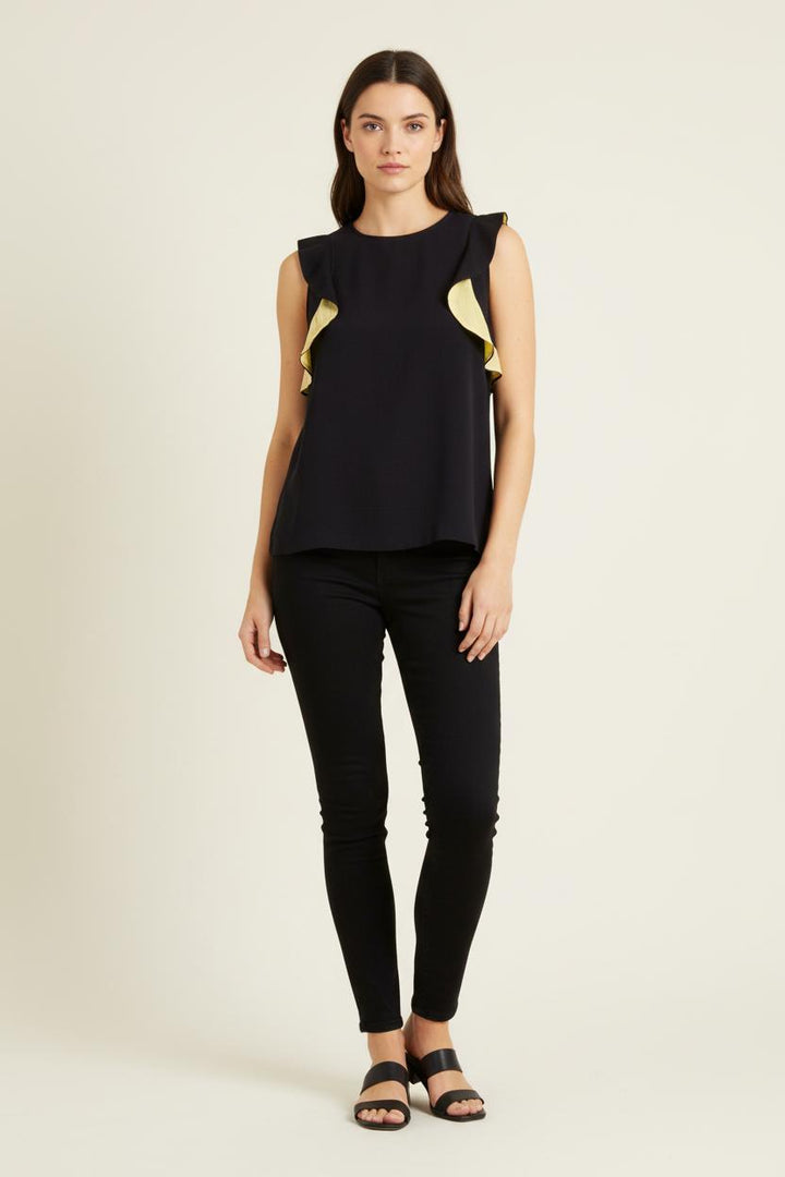 Top bleu et jaune - Taille S/36