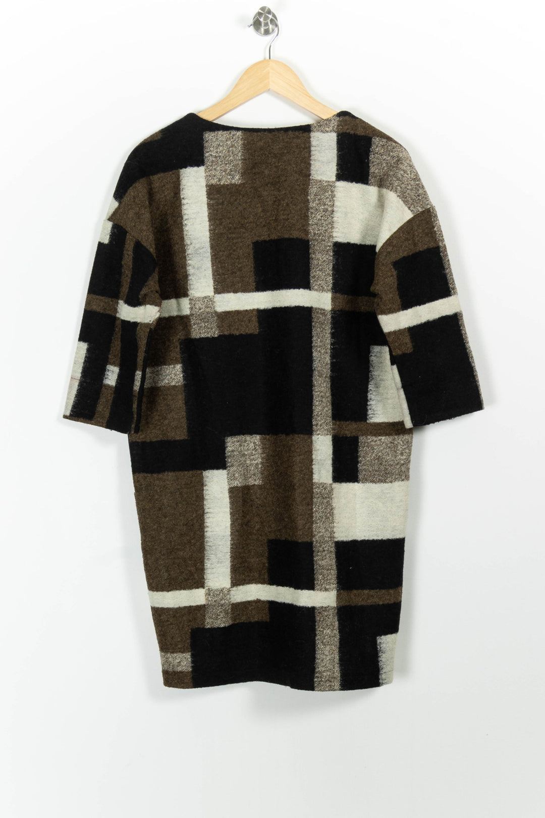 Robe Droite Marron et Noire - Taille L/40 de la marque La Fée Maraboutée | PARAD26922 - Vendu par Paradigme - Image 4