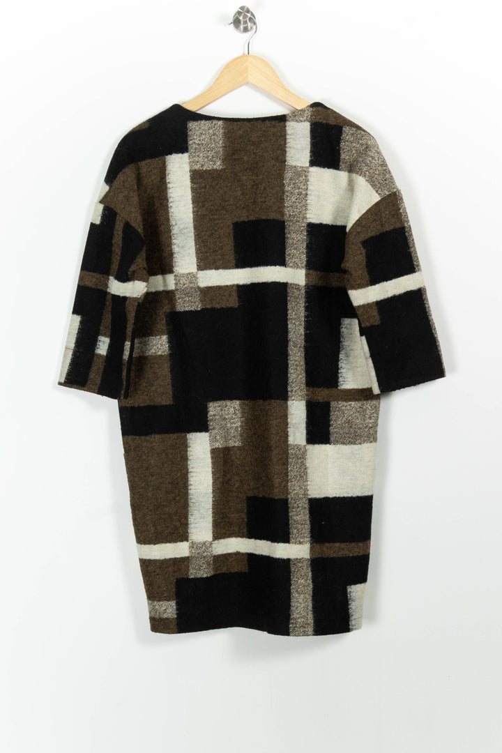 Robe Droite Marron et Noire - Taille L/40 de la marque La Fée Maraboutée | PARAD26922 - Vendu par Paradigme - Image 4