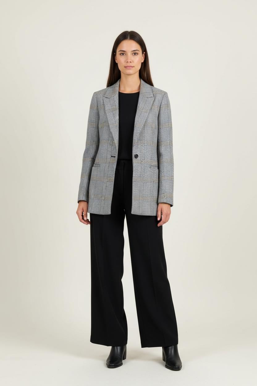 Blazer Gris à Carreaux - Taille M/38 de la marque Maje | PARAD26923 - Vendu par Paradigme - Image 1