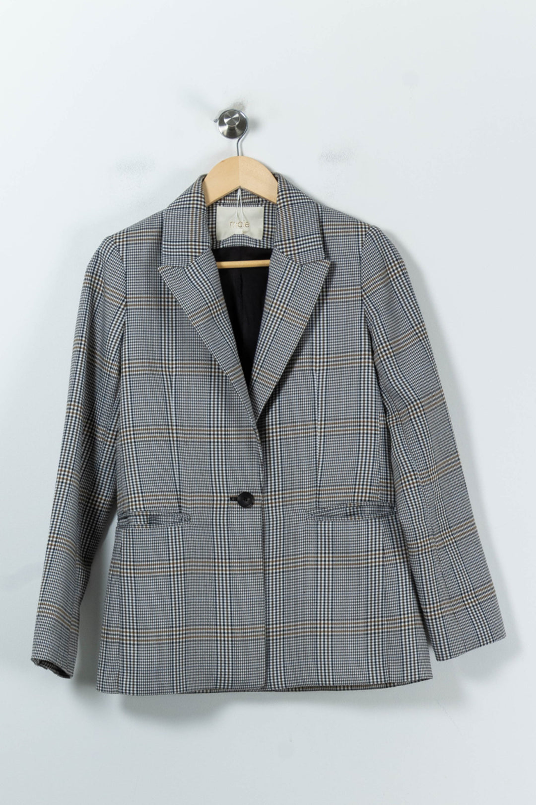 Blazer Gris à Carreaux - Taille M/38 de la marque Maje | PARAD26923 - Vendu par Paradigme - Image 2