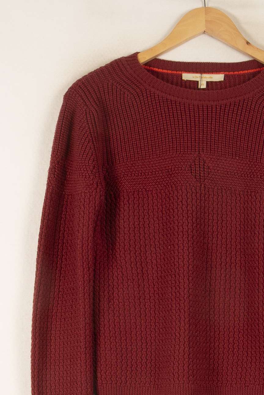 Pull Rouge - Taille XS/34 de la marque La Fée Maraboutée | PARAD26930 - Vendu par Paradigme - Image 3