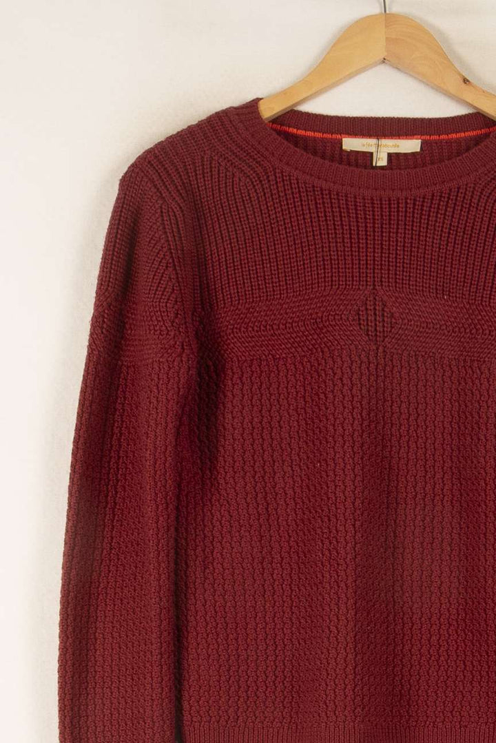 Pull Rouge - Taille XS/34 de la marque La Fée Maraboutée | PARAD26930 - Vendu par Paradigme - Image 3