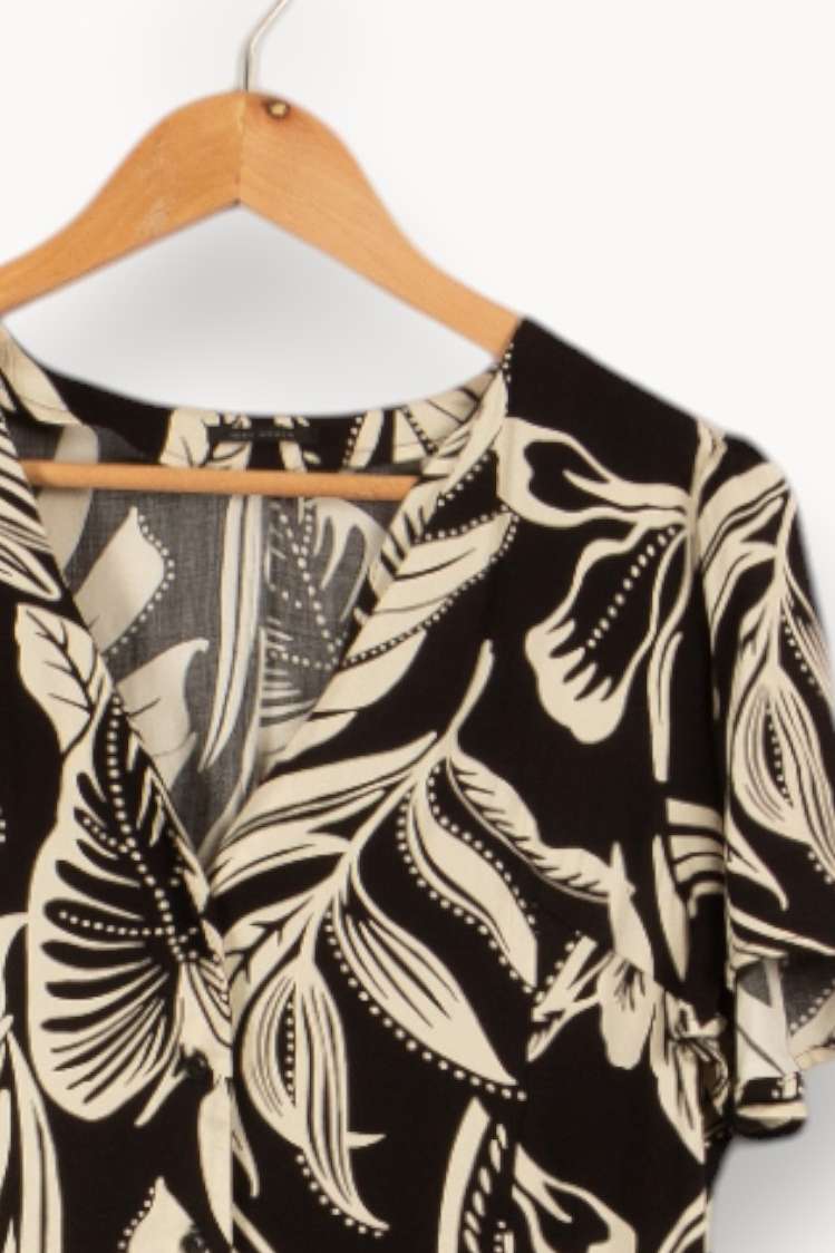 Robe noire et blanche à motifs - Taille M/38