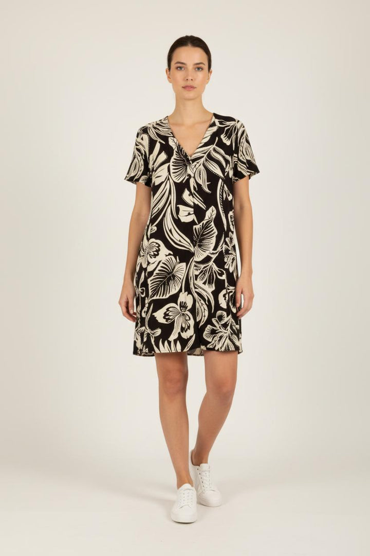 Robe noire et blanche à motifs - Taille M/38