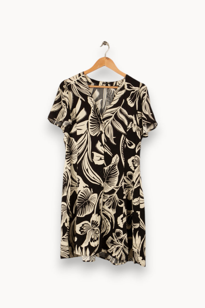 Robe noire et blanche à motifs - Taille M/38