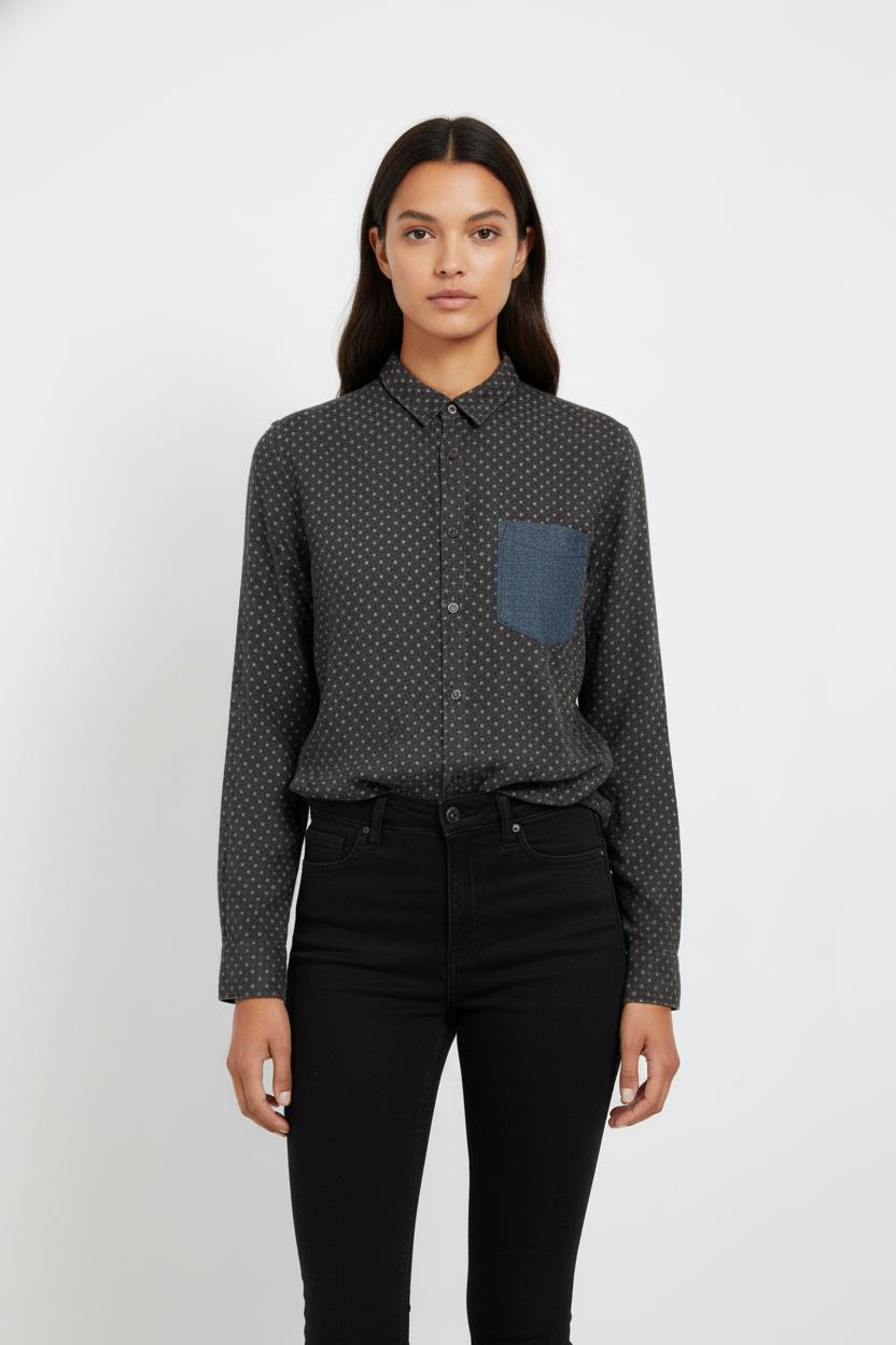 Chemise bleue à motifs - Taille XL/42