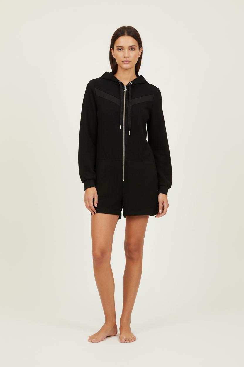 Combishort noir à capuche - Taille XS/34