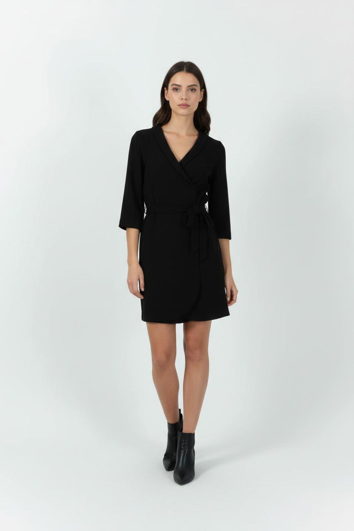 Robe portefeuille noire - Taille M/38 de la marque Sézane | PARAD27035 - Vendu par Paradigme - Image 1