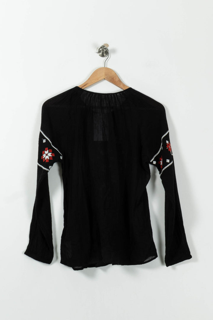 Blouse Noire et Rouge - Taille S/36 de la marque Sud express | PARAD27037 - Vendu par Paradigme - Image 4