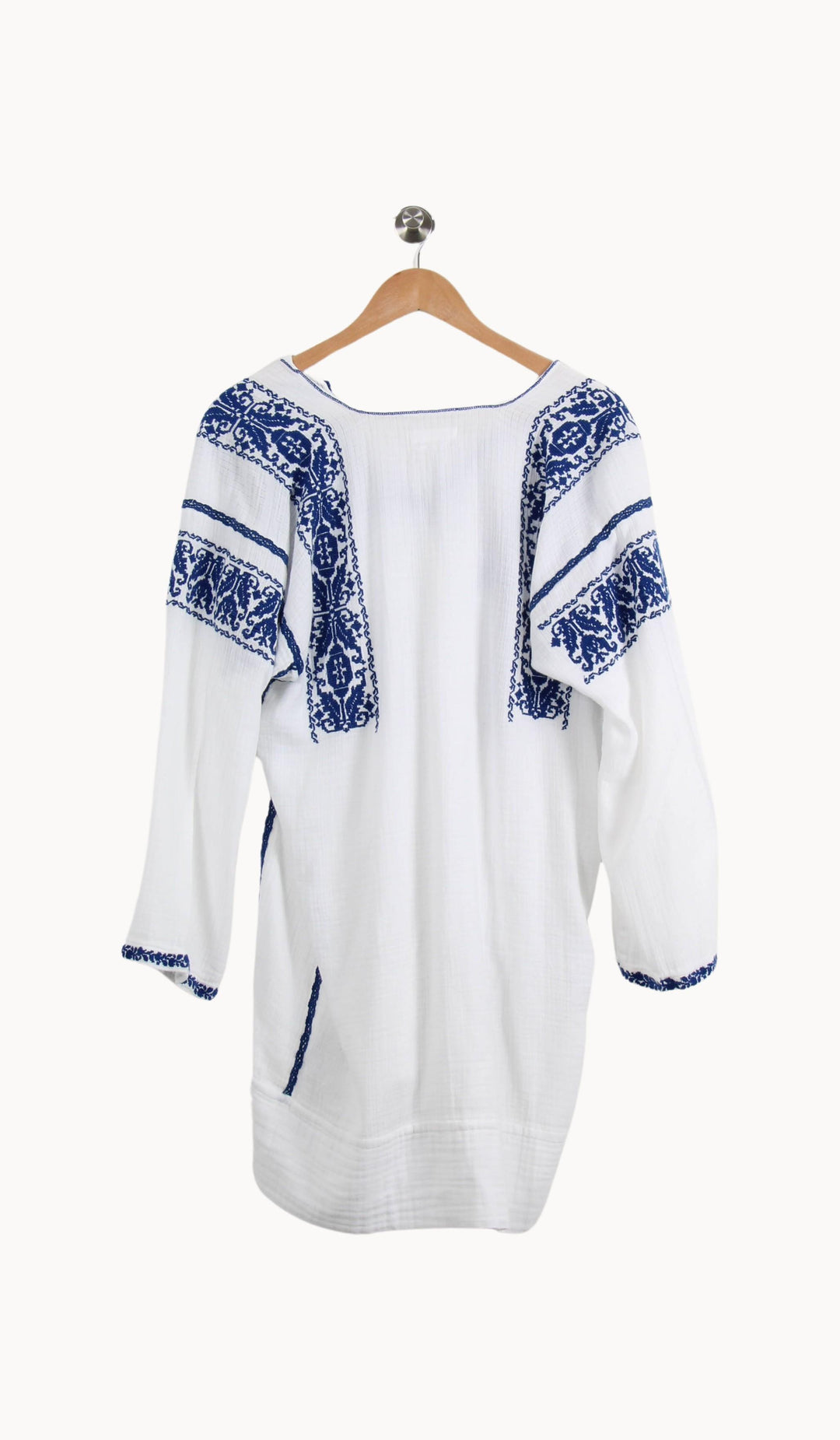 Robe Brodée Blanche et Bleue - Taille XXL/44 de la marque Isabel Marant étoile | PARAD27055 - Vendu par Paradigme - Image 4