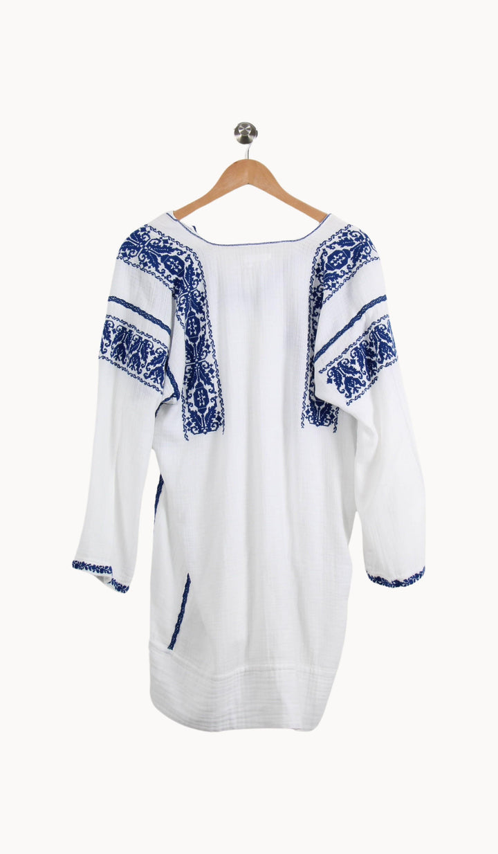 Robe Brodée Blanche et Bleue - Taille XXL/44 de la marque Isabel Marant étoile | PARAD27055 - Vendu par Paradigme - Image 4
