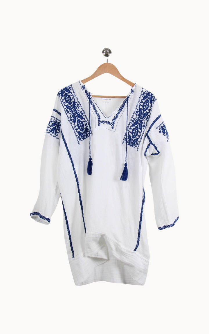 Robe Brodée Blanche et Bleue - Taille XXL/44 de la marque Isabel Marant étoile | PARAD27055 - Vendu par Paradigme - Image 2