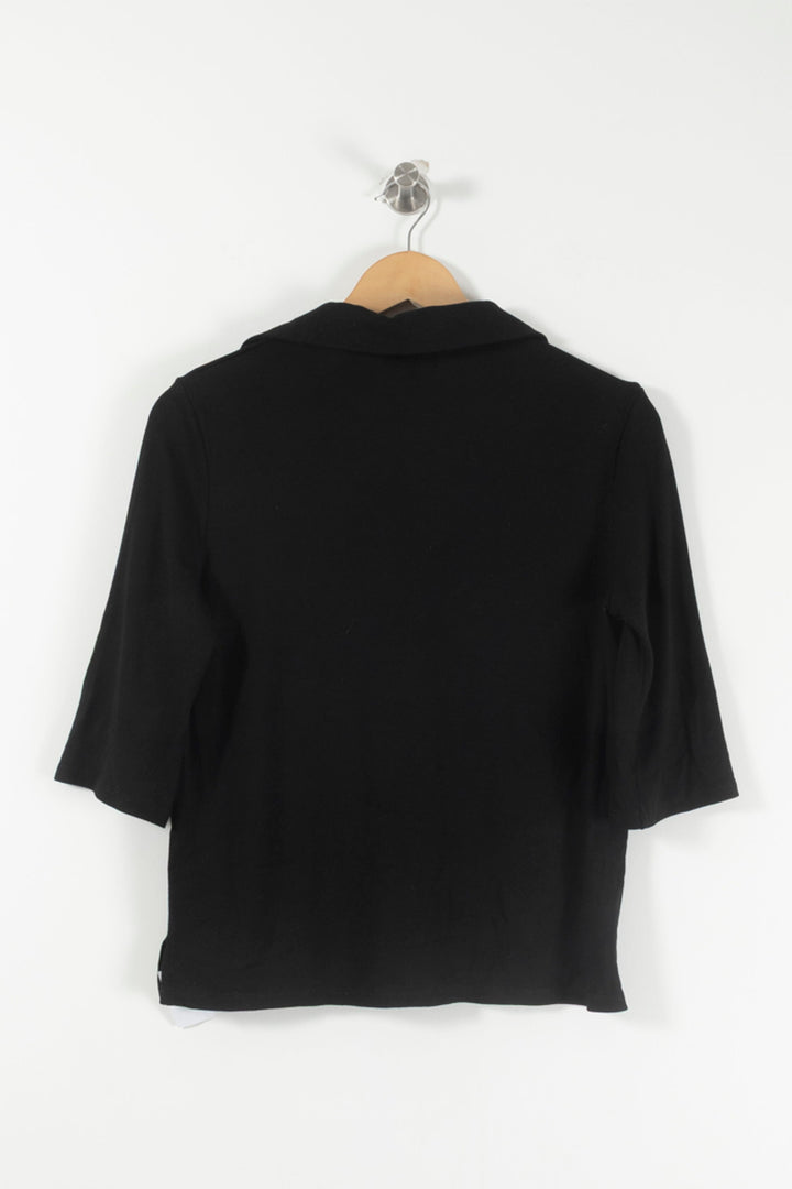 Polo Noir - Taille XS/34 de la marque Caroll | PARAD27080 - Vendu par Paradigme - Image 4