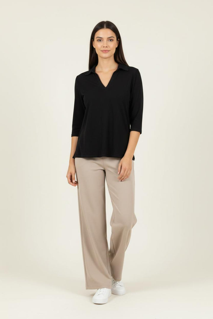 Polo Noir - Taille XS/34 de la marque Caroll | PARAD27080 - Vendu par Paradigme - Image 1