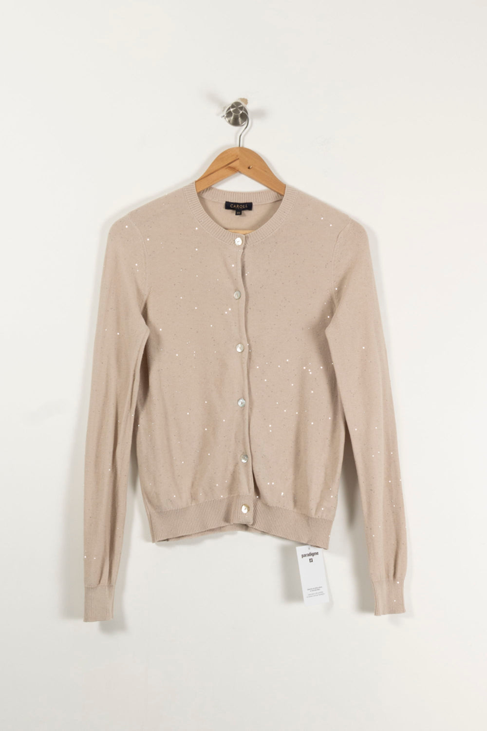 Cardigan Beige - Taille XS/34 de la marque Caroll | PARAD27089 - Vendu par Paradigme - Image 2