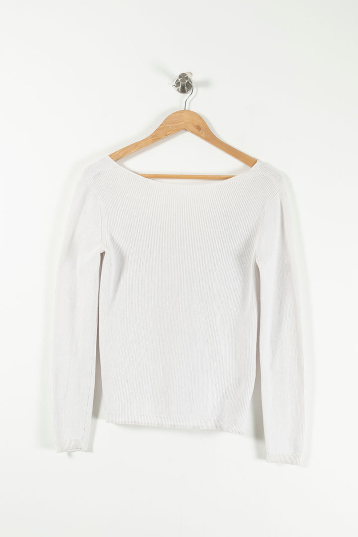 Pull Blanc - Taille XS/34 de la marque Caroll | PARAD27100 - Vendu par Paradigme - Image 2