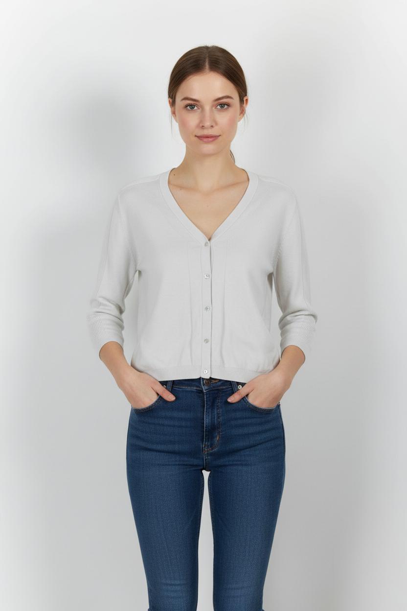 Cardigan Blanc - Taille XS/34 de la marque Caroll | PARAD27113 - Vendu par Paradigme - Image 1