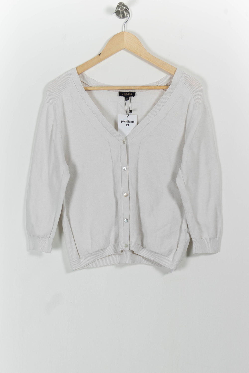 Cardigan Blanc - Taille XS/34 de la marque Caroll | PARAD27113 - Vendu par Paradigme - Image 2