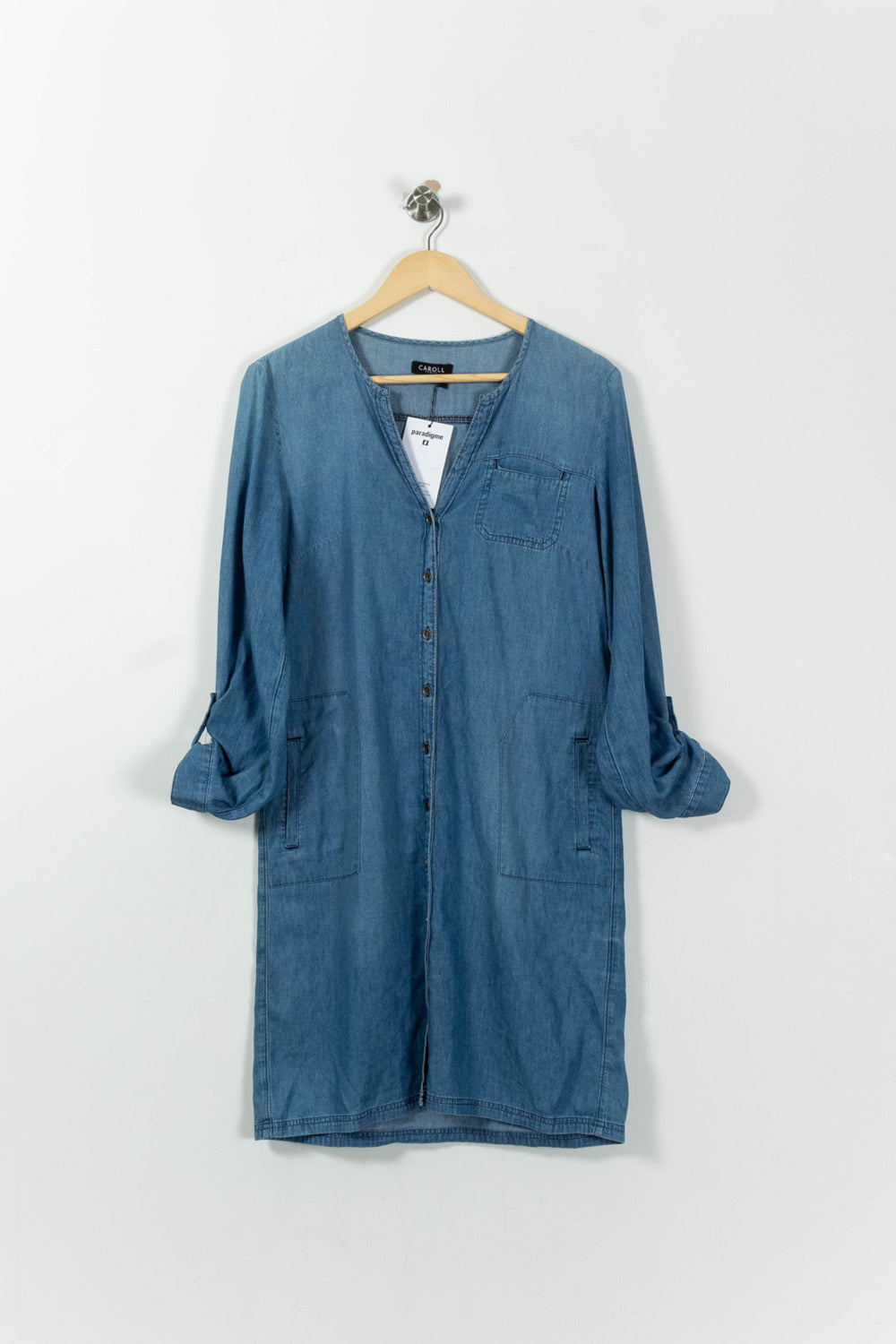Robe Chemise Bleue - Taille M/38 de la marque Caroll | PARAD27117 - Vendu par Paradigme - Image 2
