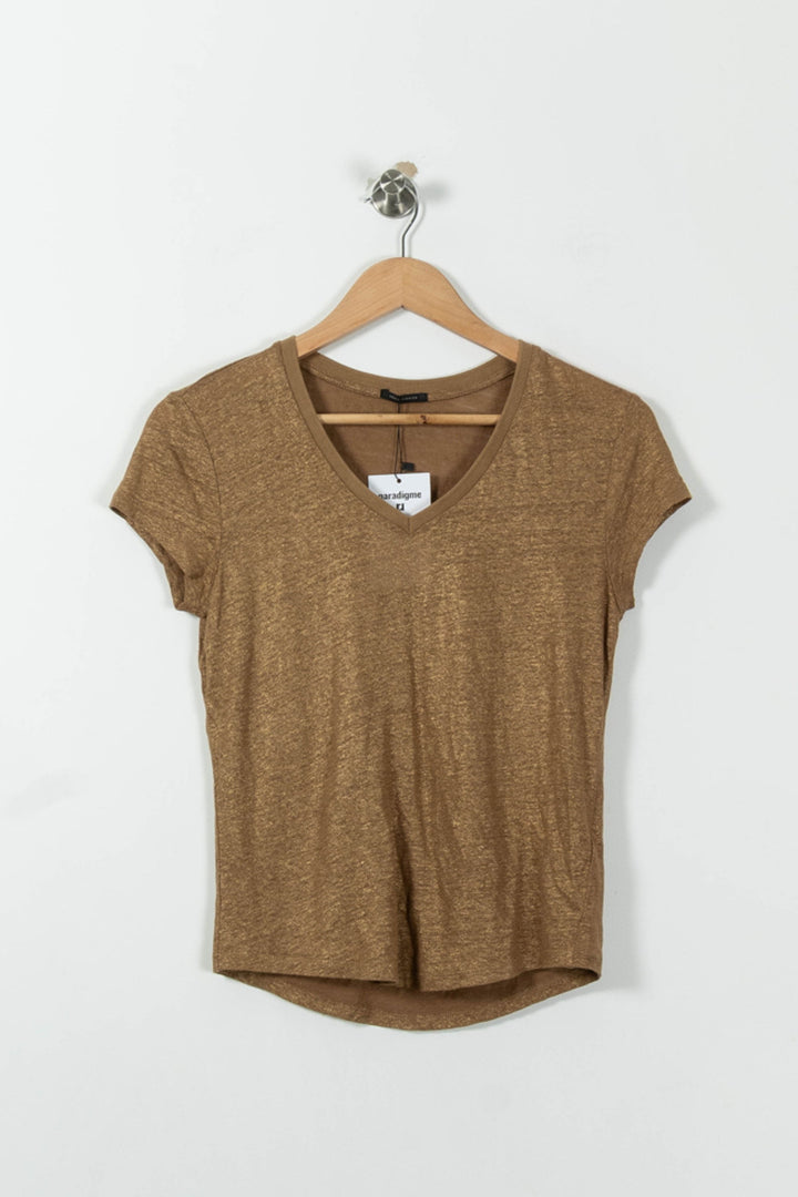 Tee-shirt Marron - Taille XS/34 de la marque IKKS | PARAD27142 - Vendu par Paradigme - Image 2