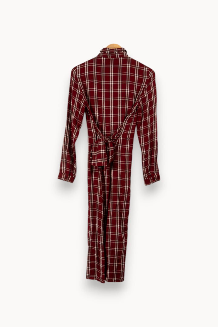 Robe longue bordeaux à carreaux - Taille S/36