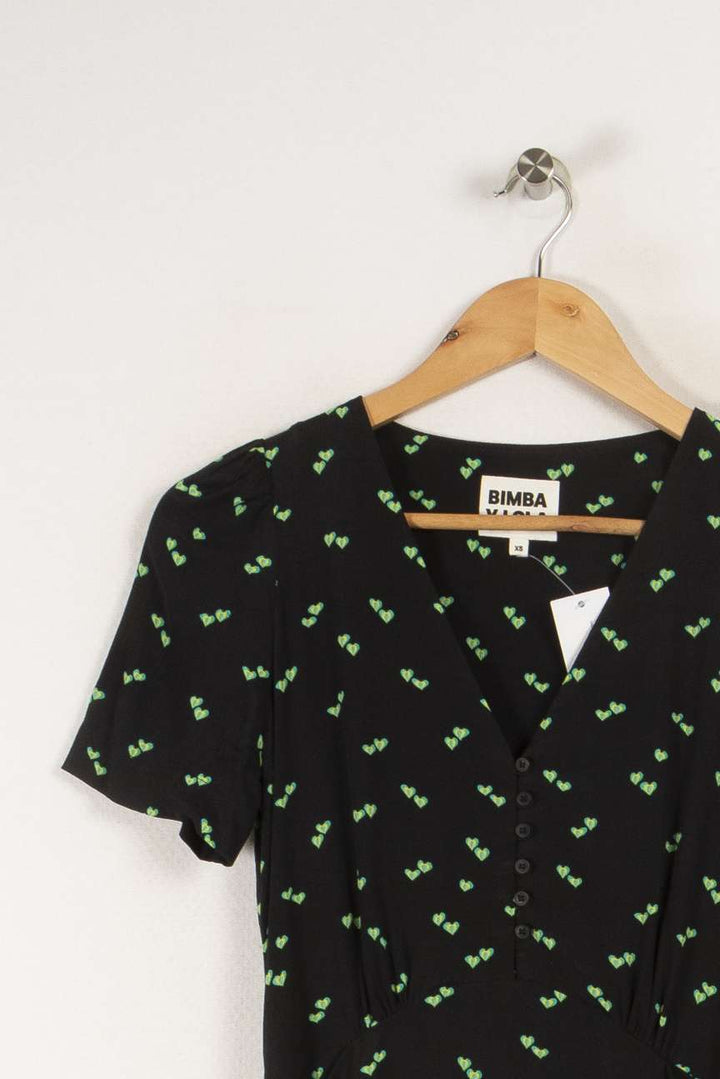 Robe noire à motifs - Taille XS/34