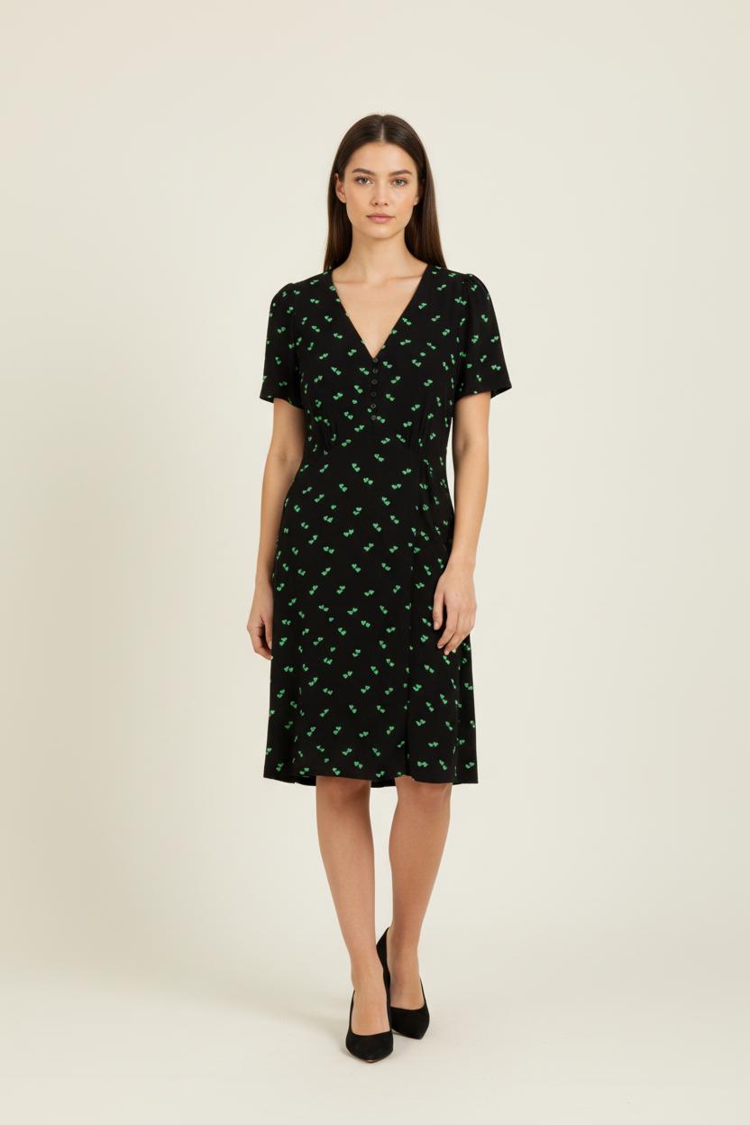 Robe noire à motifs - Taille XS/34