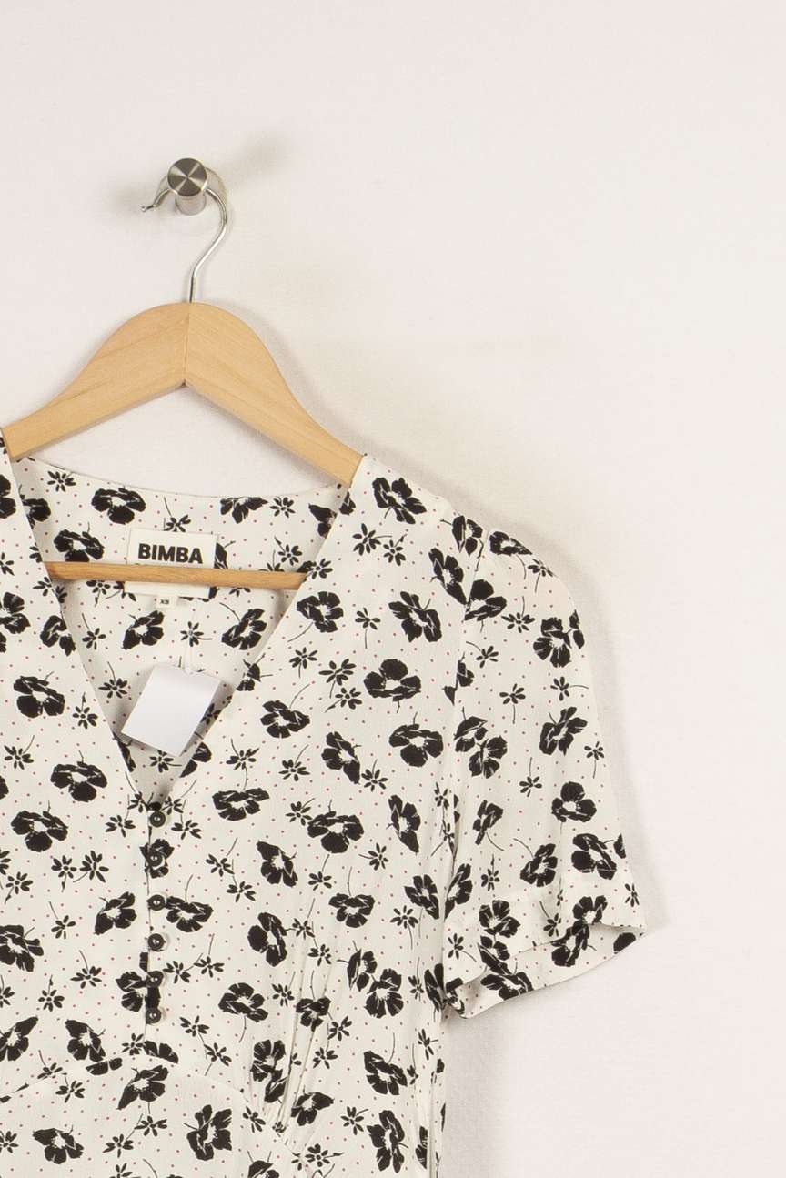 Robe blanche à motifs - Taille XS/34