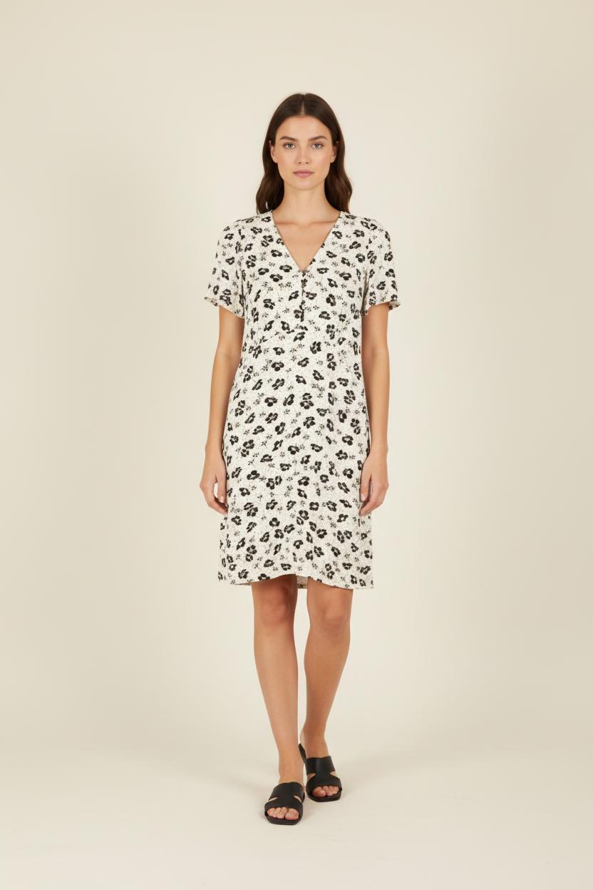 Robe blanche à motifs - Taille XS/34