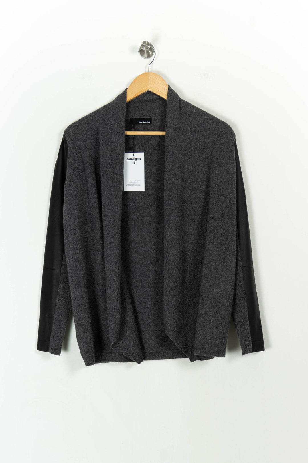 Cardigan Gris et Noir - Taille XS/34 de la marque The Kooples | PARAD27232 - Vendu par Paradigme - Image 2