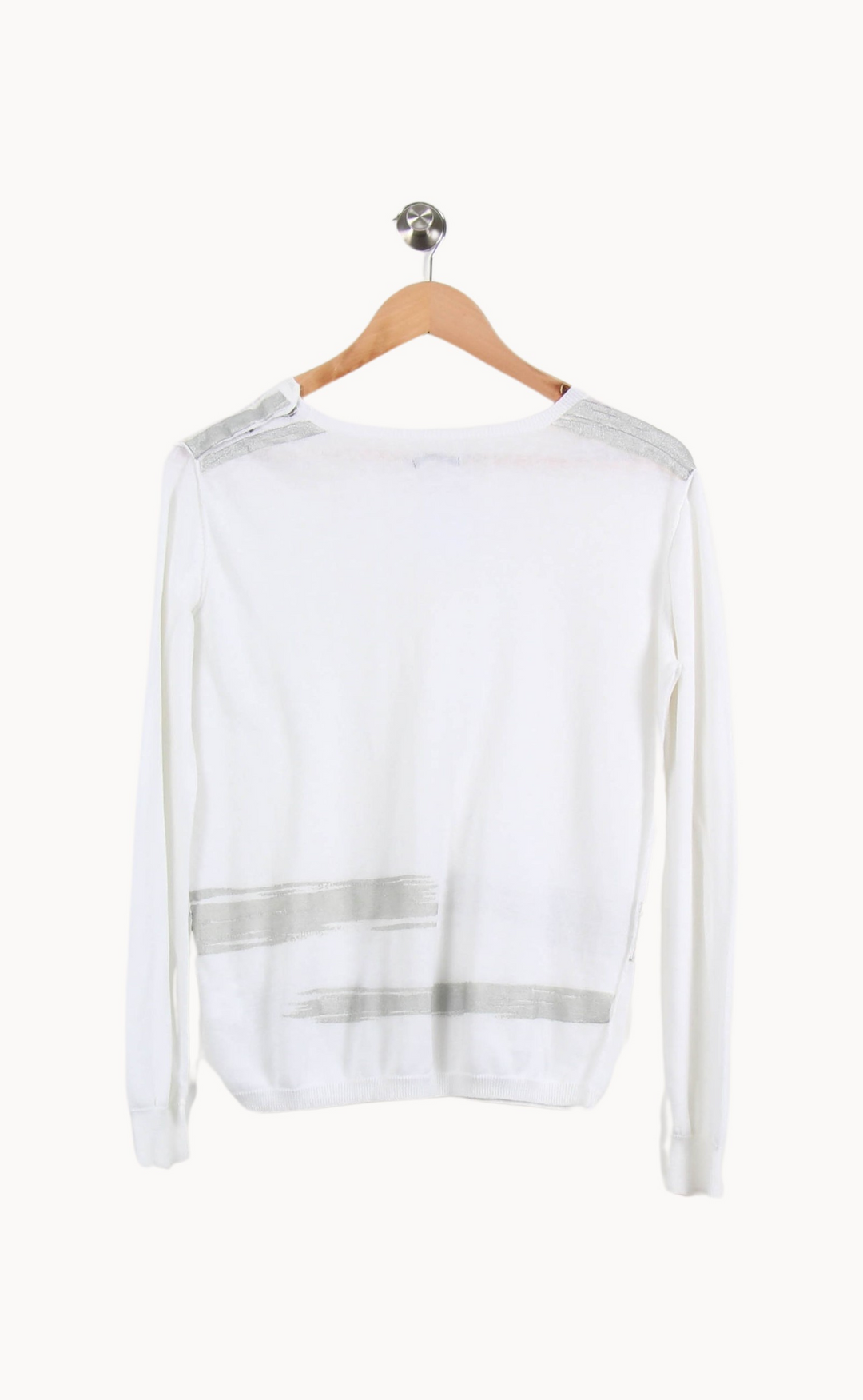 Pull Blanc et Gris - Taille XL/42 de la marque IKKS | PARAD27263 - Vendu par Paradigme - Image 4