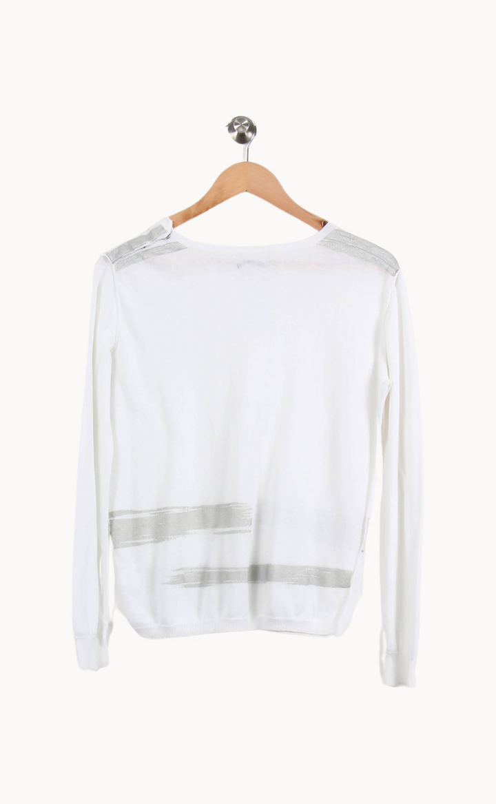 Pull Blanc et Gris - Taille XL/42 de la marque IKKS | PARAD27263 - Vendu par Paradigme - Image 4