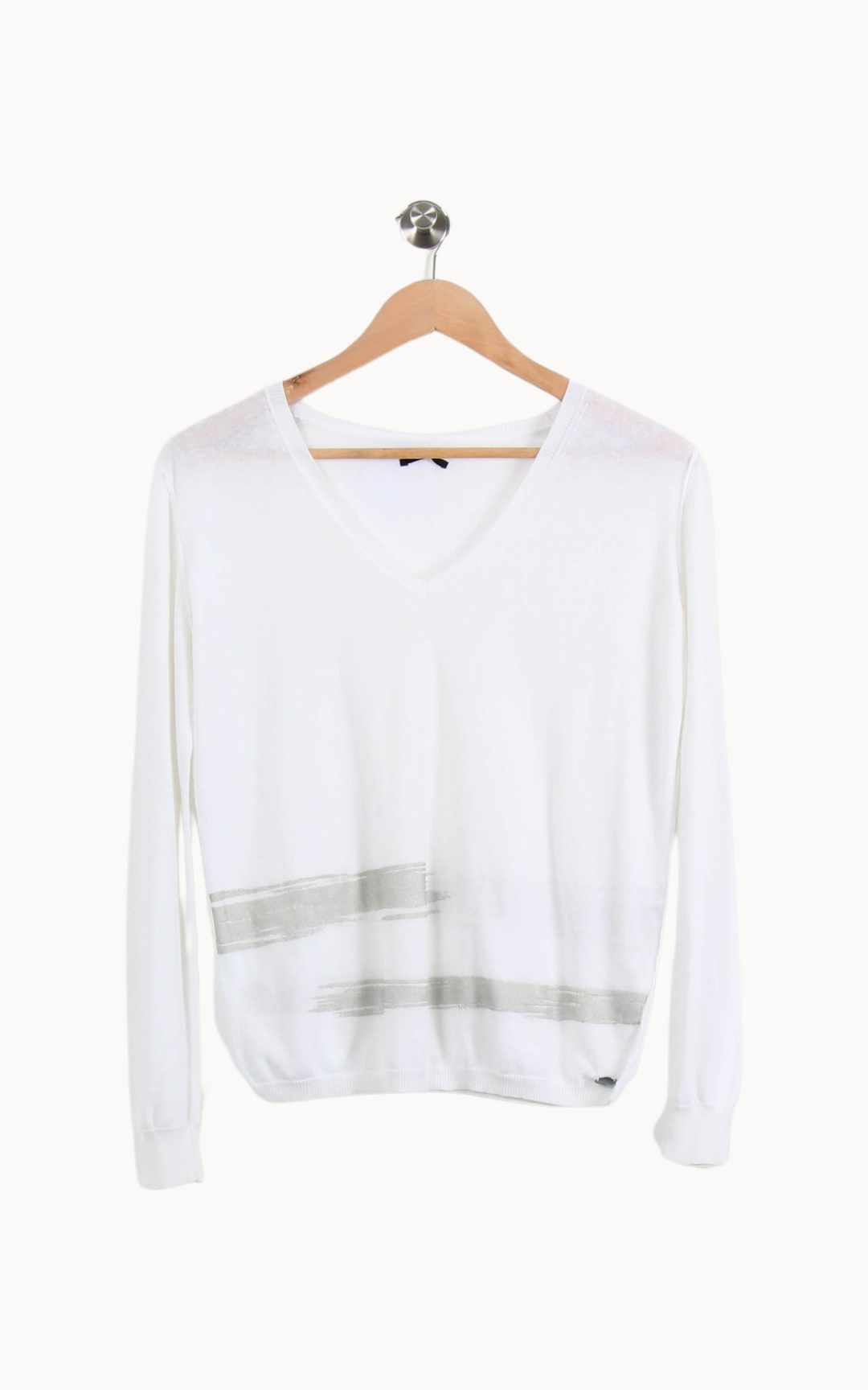 Pull Blanc et Gris - Taille XL/42 de la marque IKKS | PARAD27263 - Vendu par Paradigme - Image 2