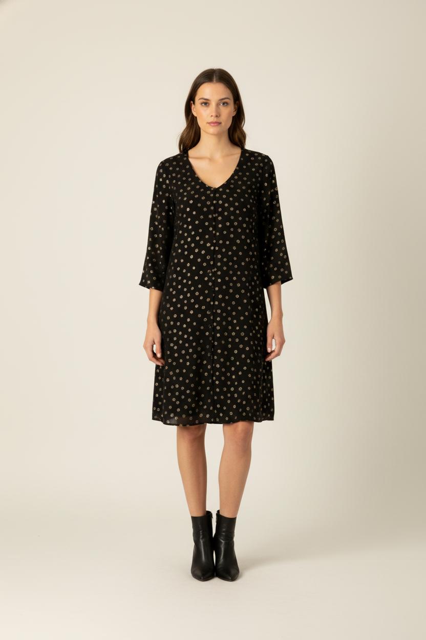 Robe noire à motifs - Taille L/40