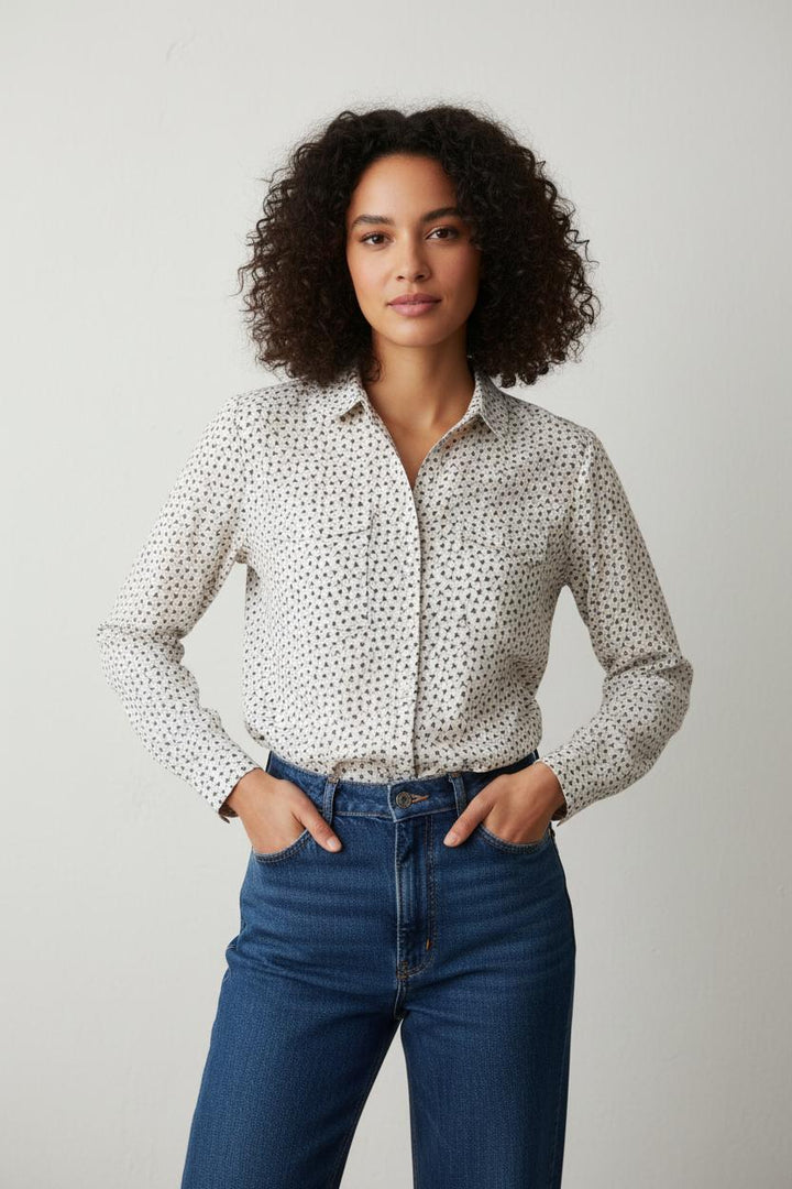 Chemise blanche à motifs - Taille XS/34