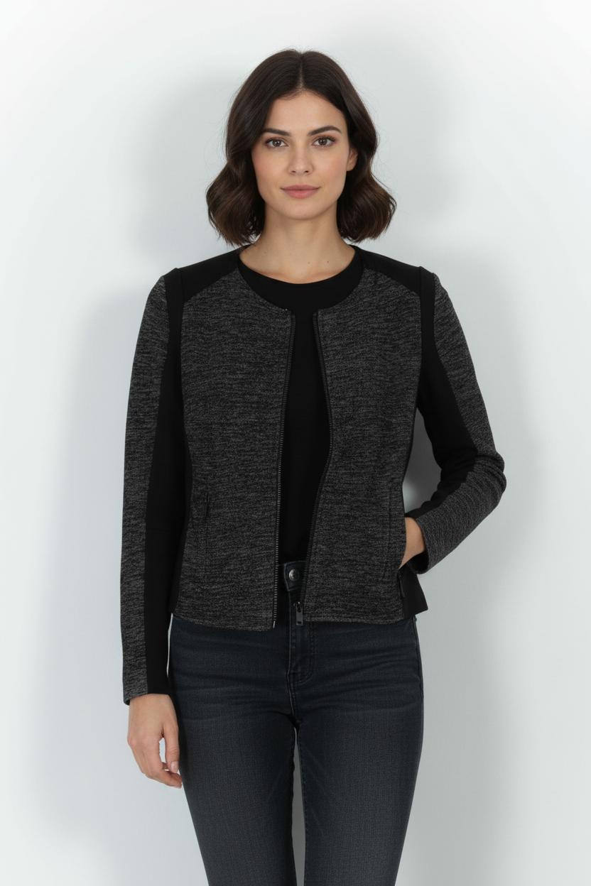 Veste Grise et Noire - Taille M/38 de la marque IKKS | PARAD27347 - Vendu par Paradigme - Image 1